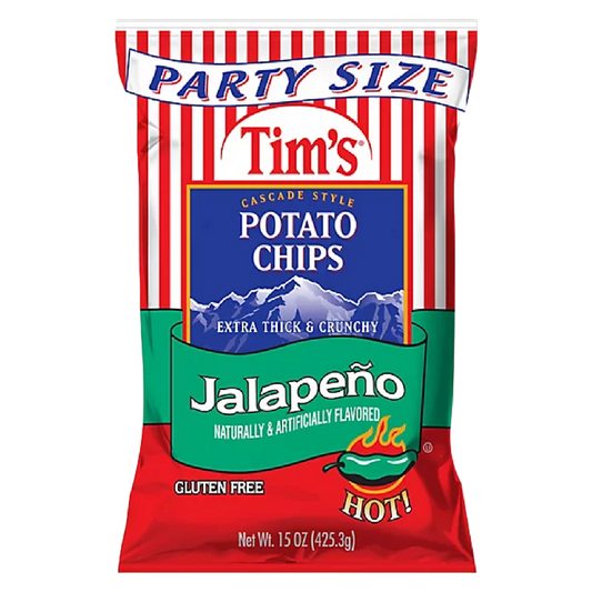 Tim's Cascade Potato Chips Jalapeno 15oz