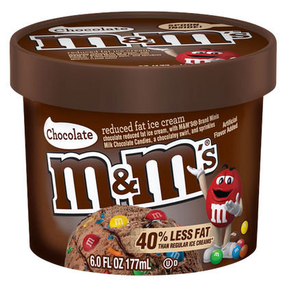 M&M's Chocolate Reduced Fat Ice Cream with Mini M&M's Cup 6oz