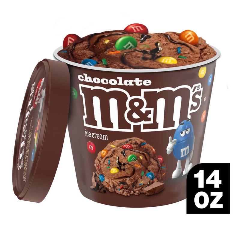 M&M'S Chocolate Ice Cream with M&M'S Minis Candies Chocolate Ice Cream, 14oz