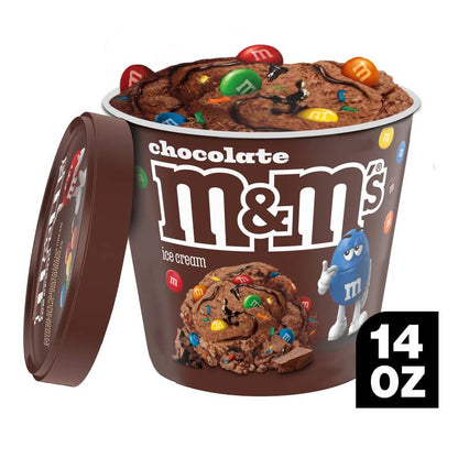 M&M'S Chocolate Ice Cream with M&M'S Minis Candies Chocolate Ice Cream, 14oz