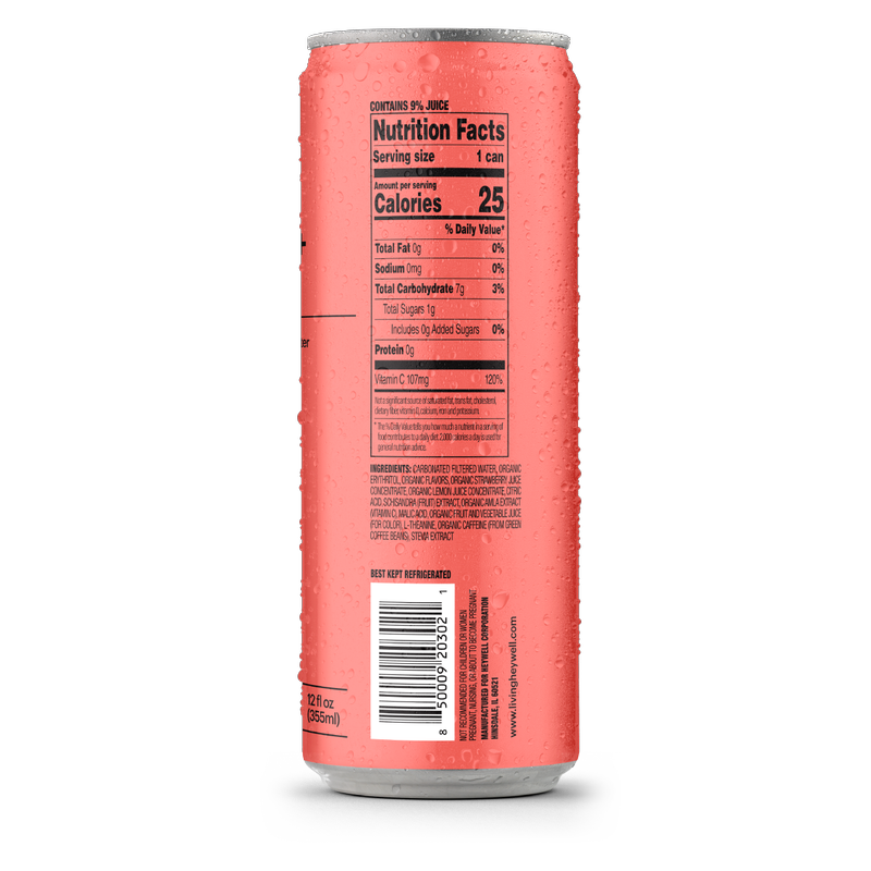 Heywell Energy + Focus Sparkling Strawberry Lemon 12oz Can