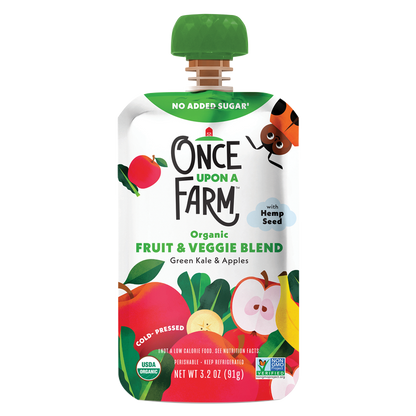 Once Upon a Farm Green Kale and Apples Fruit and Veggie Blend 3.2oz