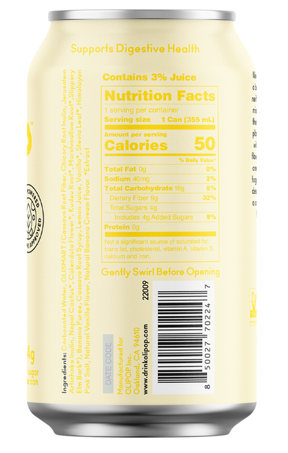 OLIPOP Banana Cream 12 oz