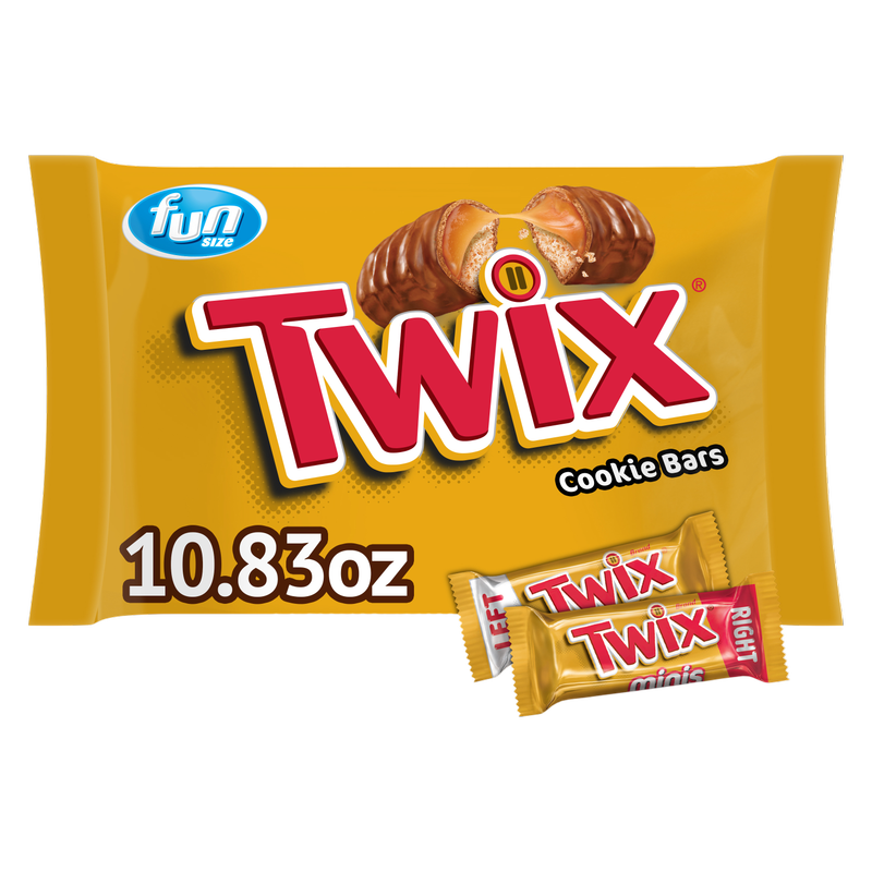 TWIX Fun Size Caramel Cookie Chocolate Bars - 10.83 oz Bulk Candy Bag