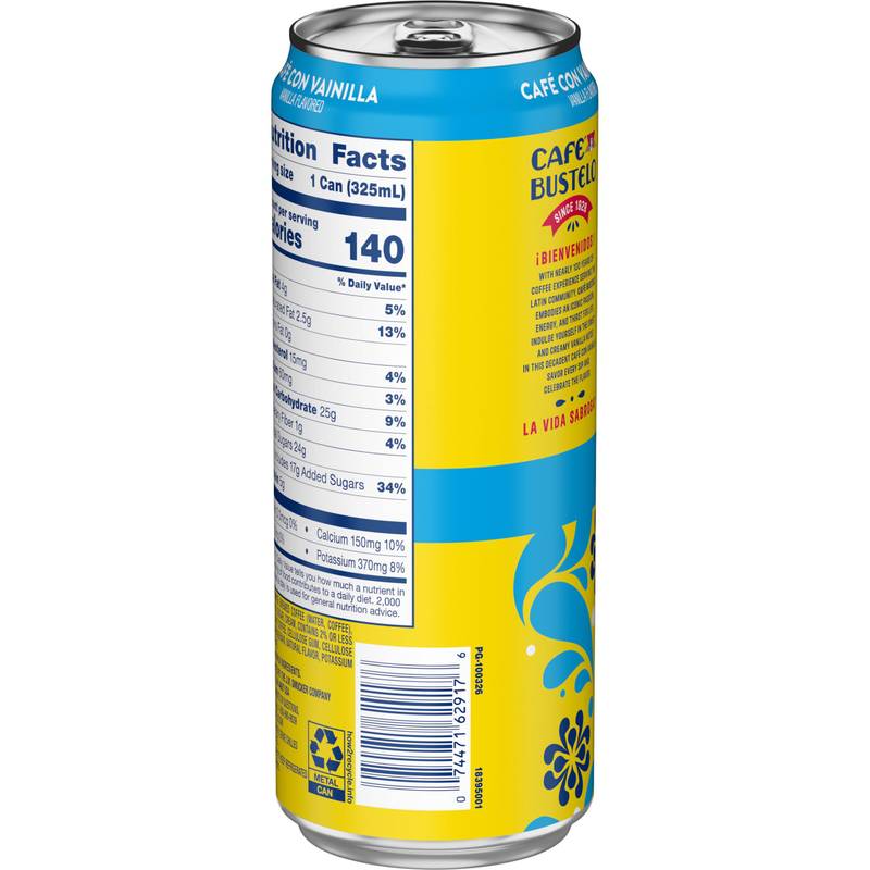 Cafe Bustelo Café con Vanilla Espresso 11oz Can