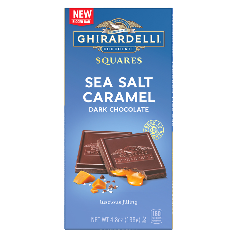 Ghirardelli Dark Chocolate Sea Salt Caramel Squares Bar 4.8oz