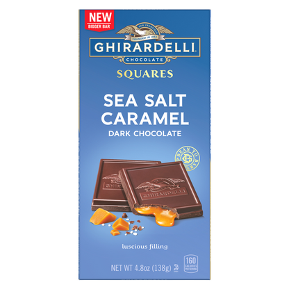 Ghirardelli Dark Chocolate Sea Salt Caramel Squares Bar 4.8oz