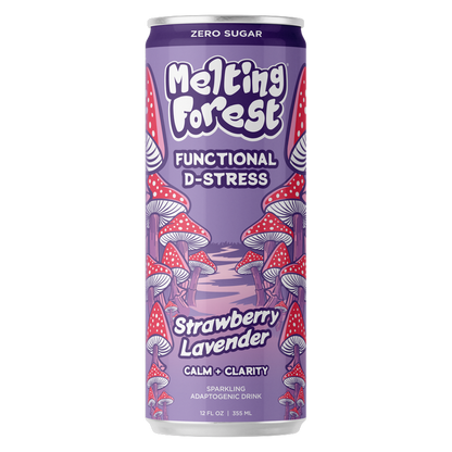 Melting Forest Strawberry Lavender Mushroom D-Stress 12oz Can