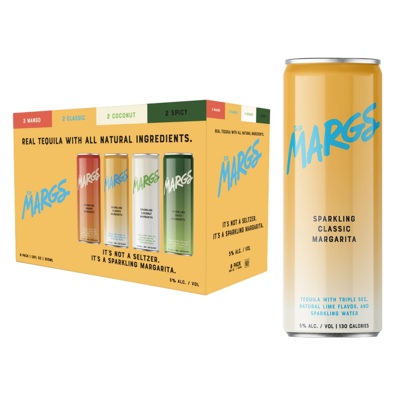 Sip MARGS Sparkling Margarita Variety Pack 8pk 12oz Can 5% ABV