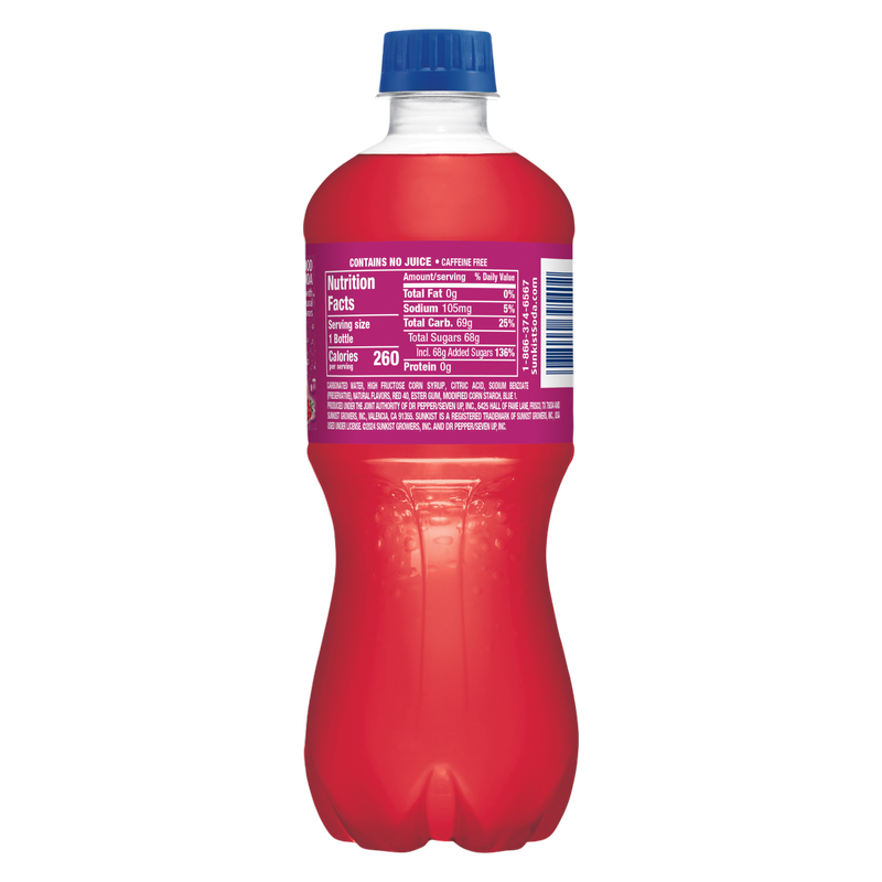 Sunkist Raspberry Blood Orange Soda 20oz Btl