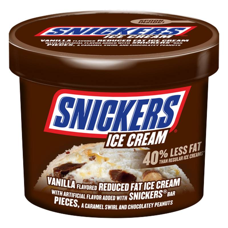 Snickers Vanilla Flavored Reduced Fat Ice Cream Cup 6oz