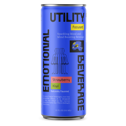 Emotional Utility Beverage Strawberry Kiwi Focused Sparkling Beverage 12oz Btl