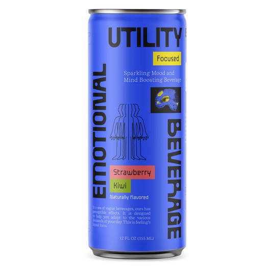 Emotional Utility Beverage Strawberry Kiwi Focused Sparkling Beverage 12oz Btl