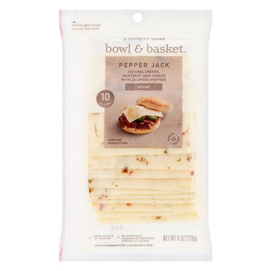 Bowl & Basket Sliced Pepper Jack Cheese - 8oz / 10ct