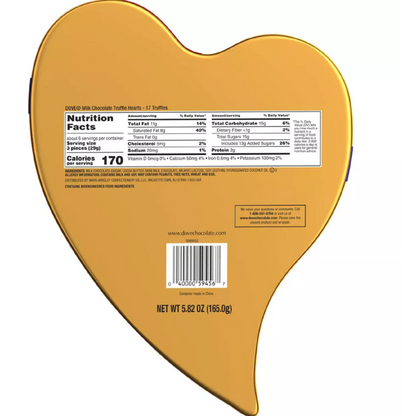 Dove Milk Chocolate Truffles Heart Tin - 5.82oz