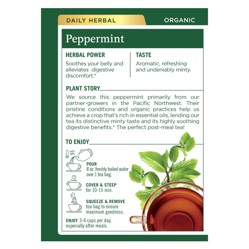 Traditional Medicinals Organic Peppermint Tea 16ct Box