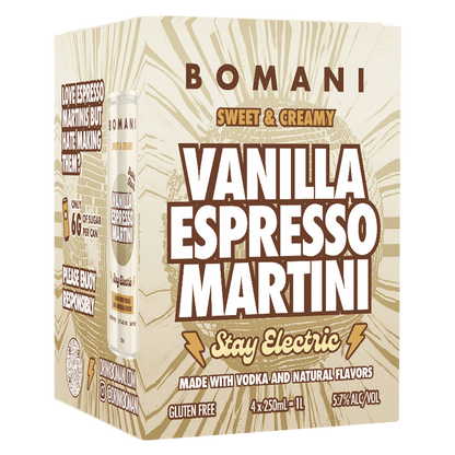 Bomani Vanilla Espresso Martini 4pk 250ml Can