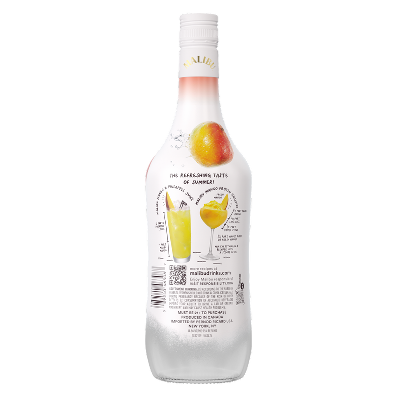 Malibu White Run with Mango Liqueur 750ml (42 proof)