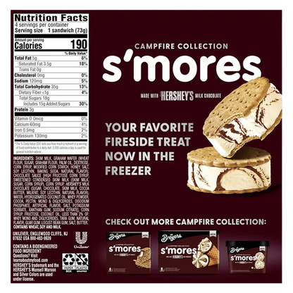 Breyers Hershey's S'mores Ice Cream Sandwiches 4ct