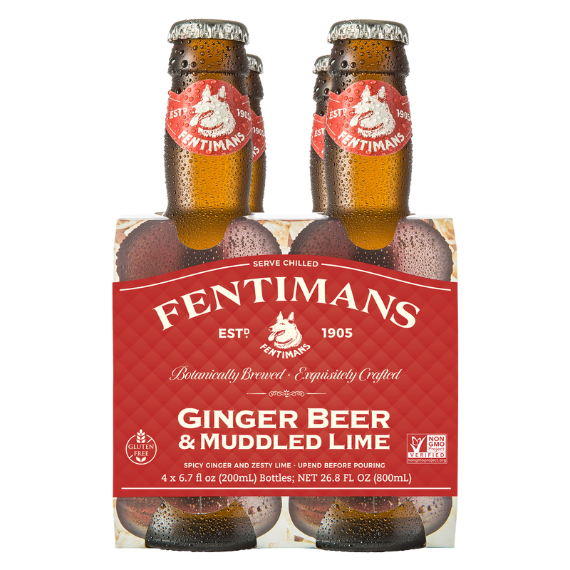 Fentimans Ginger Beer & Lime 4pk 200mL Glass Bottle