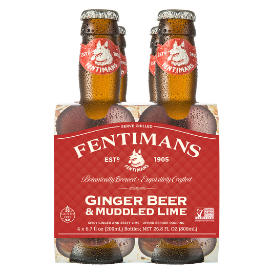 Fentimans Ginger Beer & Lime 4pk 200mL Glass Bottle