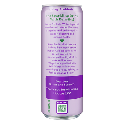 Doctor D's Concord Grape Sparkling Probiotic Drink 12oz Can
