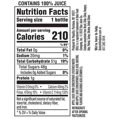 Dole Apple Juice 15.2oz Btl