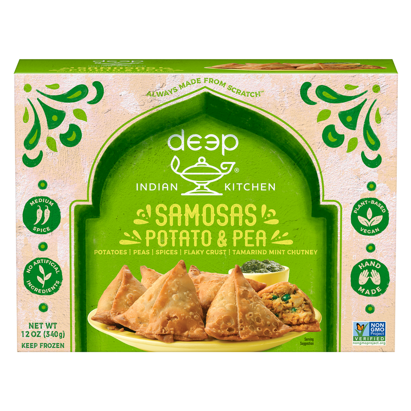 Deep Indian Kitchen Potato & Pea Samosas with Chutney 12 oz.
