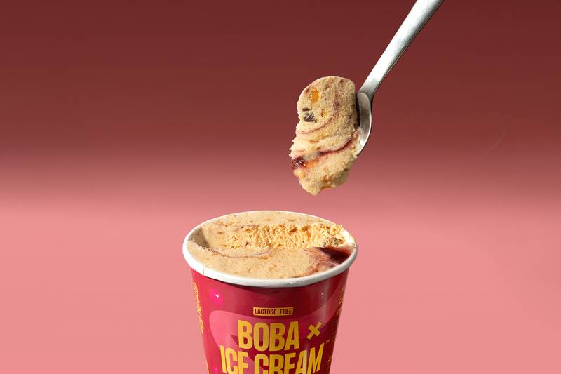 Boba x Ice Cream Churro Raspberry Pint