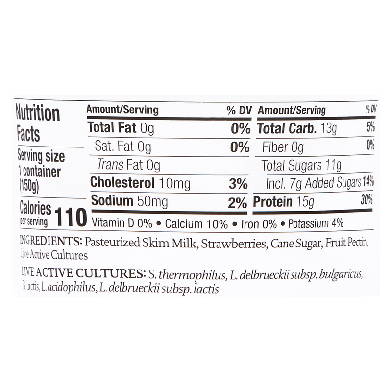 Siggi's Strawberry Non-Fat Yogurt 5.3oz