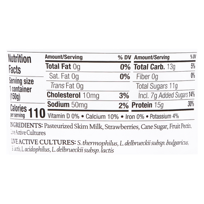 Siggi's Strawberry Non-Fat Yogurt 5.3oz