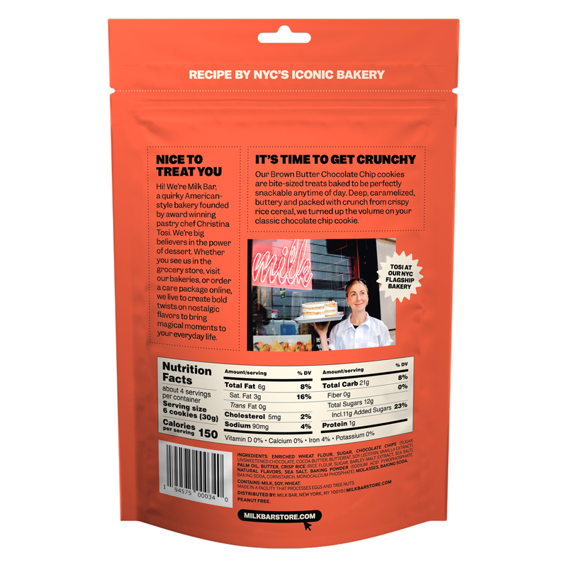 Milk Bar Crunchies Brown Butter Chocolate Chip Cookies 4.5oz
