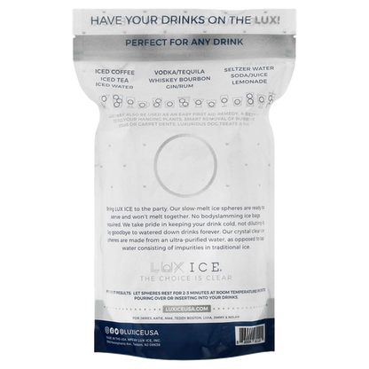 Lux Ice Slow Melt Cocktail & Drink Ice 6pk