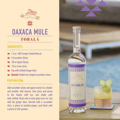 400 Conejos Tobala Mezcal Joven 750ml (80 Proof)