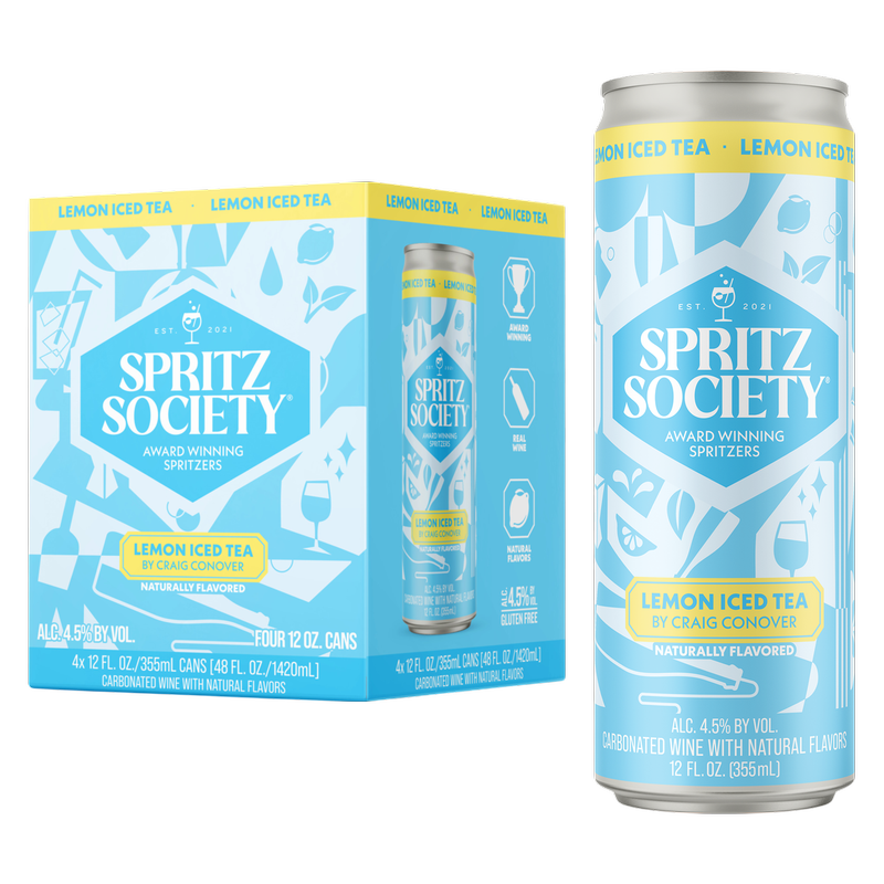Spritz Society Lemon Iced Tea 4pk 12oz Cans 4.5% ABV