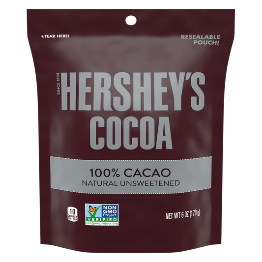 HERSHEY'S Natural Unsweetened Cocoa Powder Resealable Pouch, 6 oz