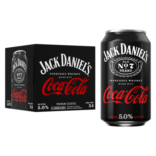 Jack Daniel's & Coca-Cola 4pk 355ml Can 5% ABV