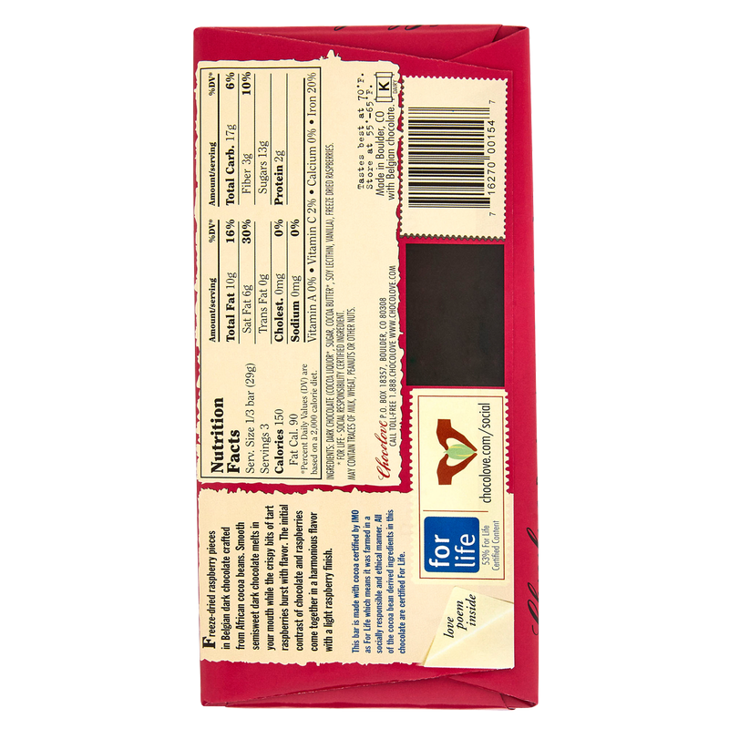 Chocolove Raspberry in Dark Chocolate 3.1oz