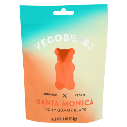 Vegobears Santa Monica Organic Vegan Fruity Gummy Bears, 4oz