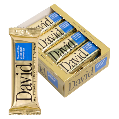 David Chocolate Chip Cookie Dough Protein Bar 12ct