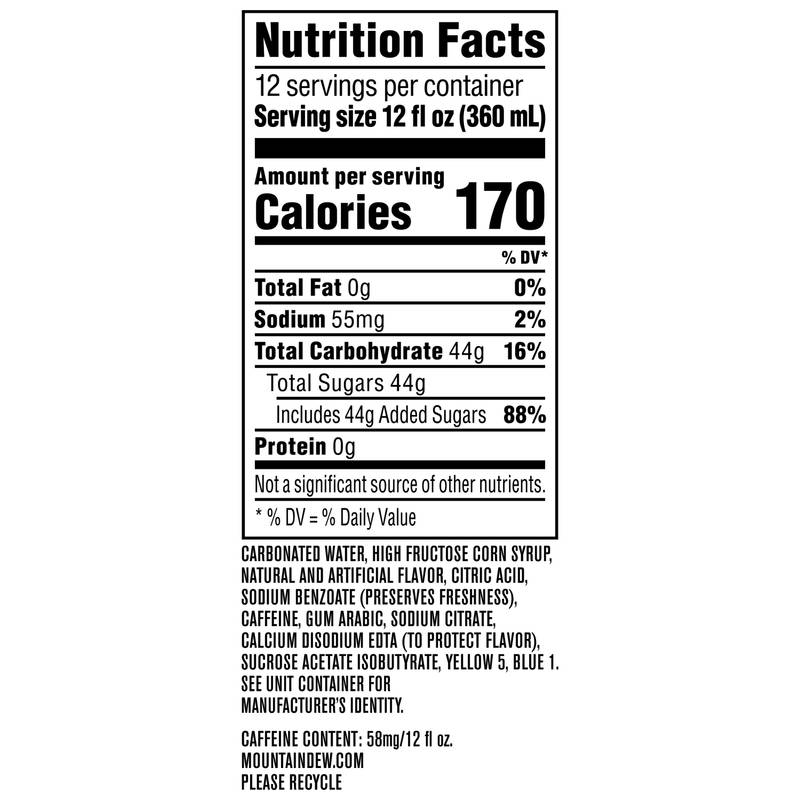 Mountain Dew Baja Blast 12pk 12oz Can