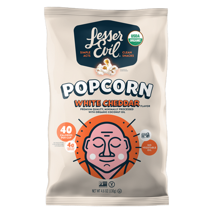 LesserEvil Organic Popcorn, White Cheddar 4.6oz