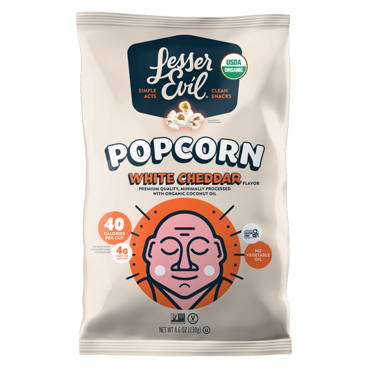 LesserEvil Organic Popcorn, White Cheddar 4.6oz