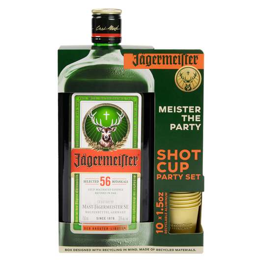 Jagermeister 750ml Gift Set with Shot Cups