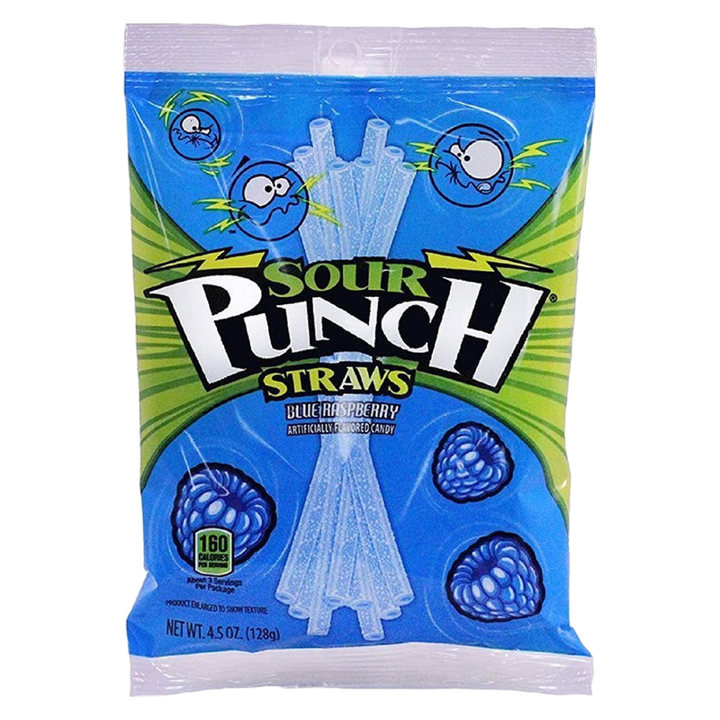 Sour Punch Blue Raspberry Straws 4.5oz