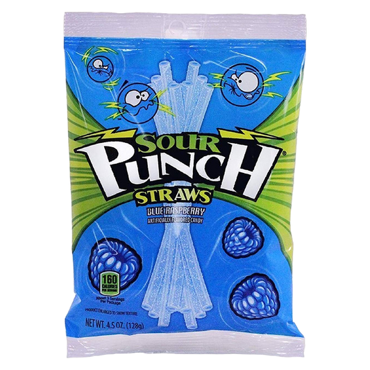 Sour Punch Blue Raspberry Straws 4.5oz