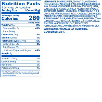Oreo Ball Top Ice Cream Cone 4ct 18.4oz
