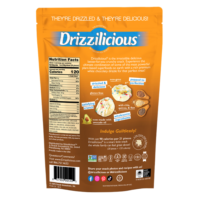 Drizzilicious Birthday Cake Drizzled Mini Rice Cake, 4oz