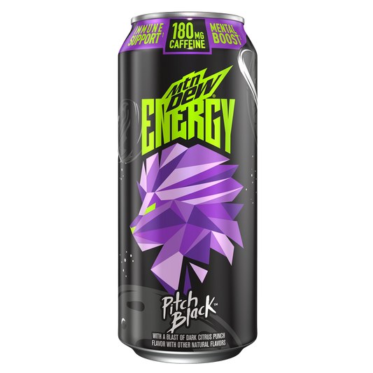 Mountain Dew Energy Pitch Black 16oz Can