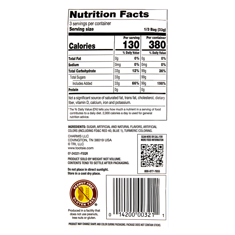 Charms Fluffy Stuff Cotton Candy 3.5oz